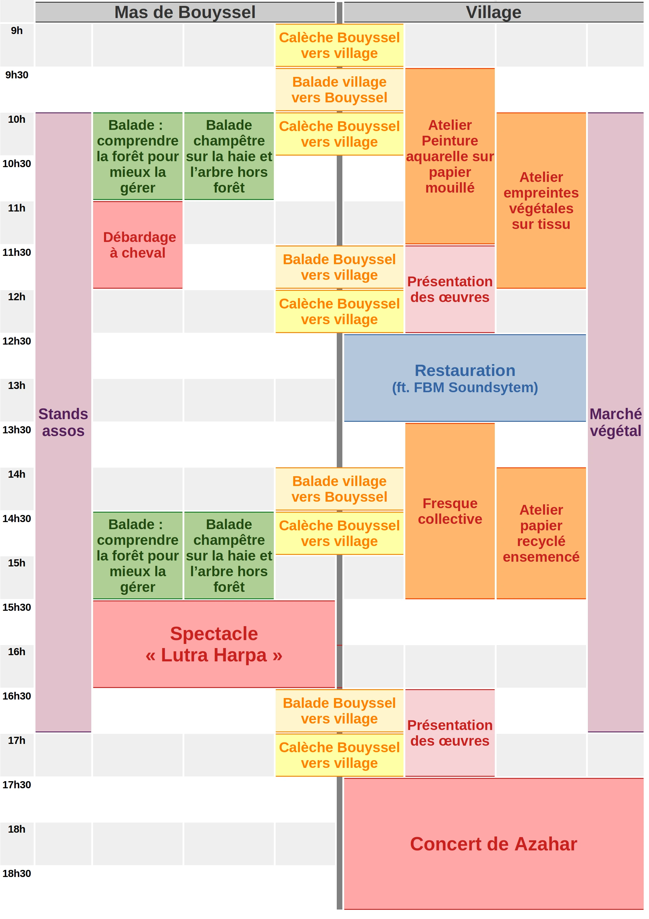 Emploi du temps fête du végétal