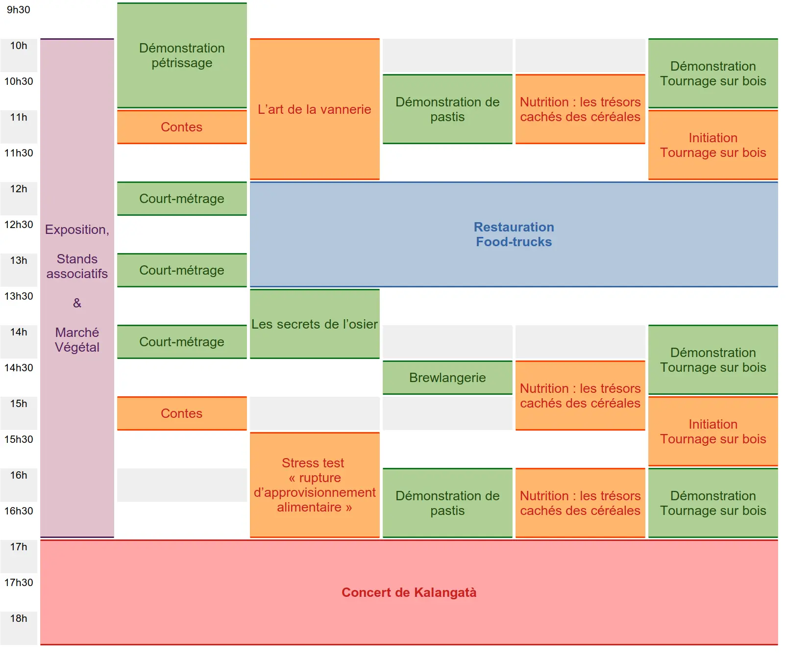 Emploi du temps de la fête du végétal