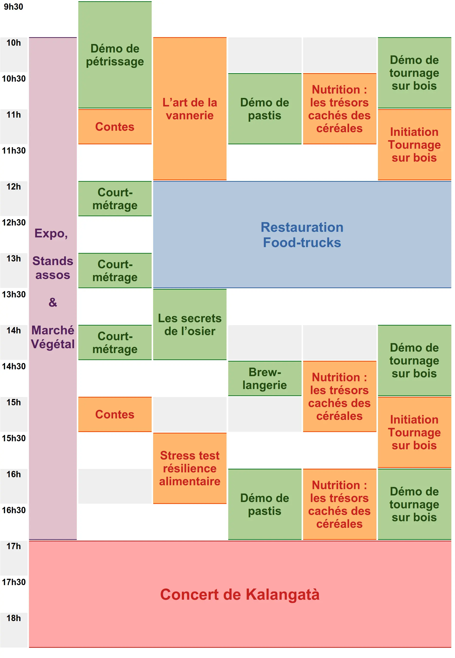 Emploi du temps fête du végétal